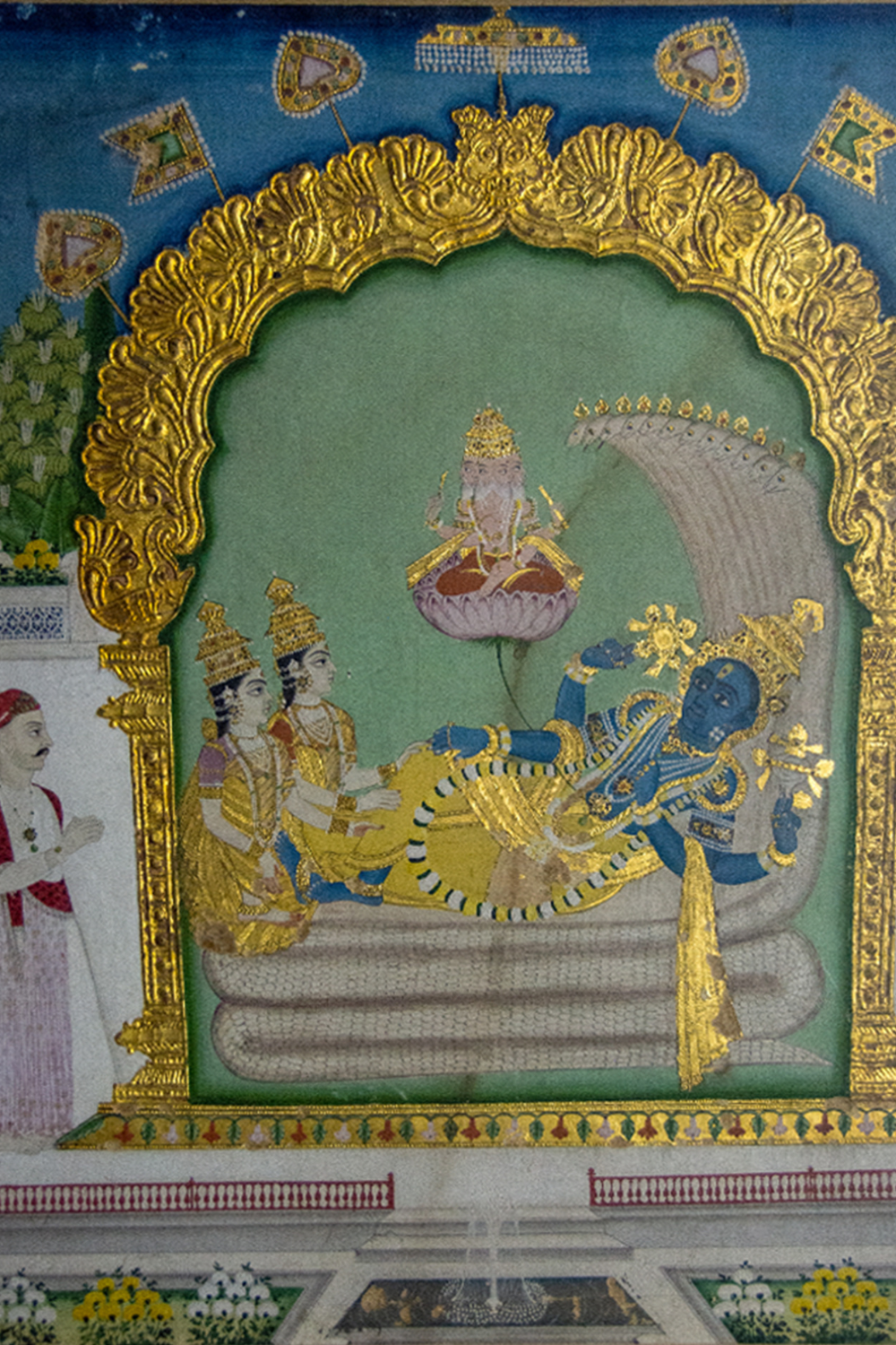Raja Chandulal Worshipping Anantasayana Vishnu