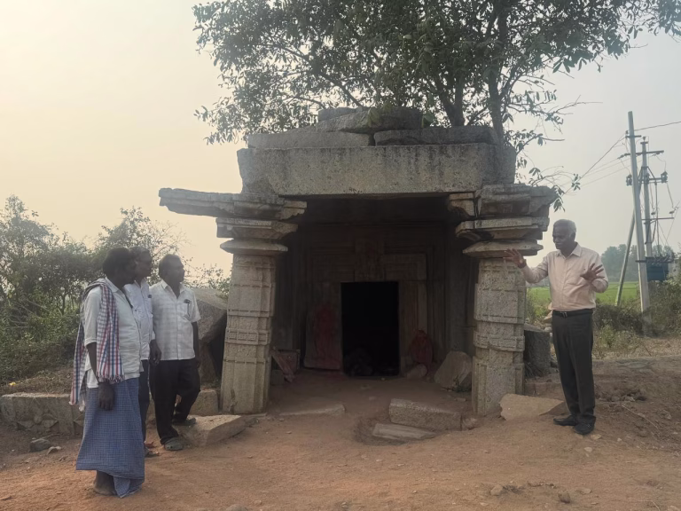 Trikuta temple in ruins